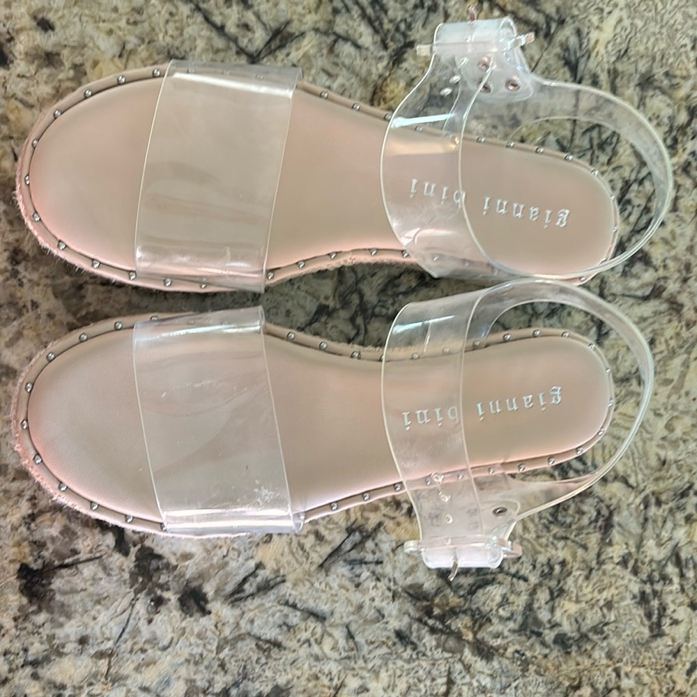 Clear strap plastic sandals
